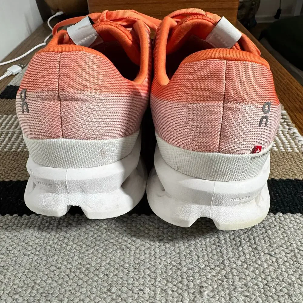 On Cloudsurfer Running Athletic Sneaker‎ Mens 12.5 Flame Orange White Athleisure